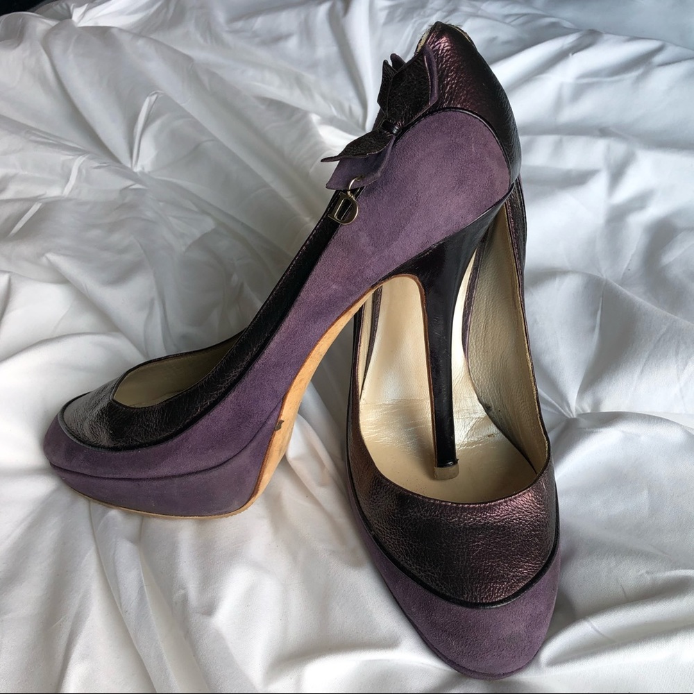 Dior Suede and Leather Purple Stiletto Heels